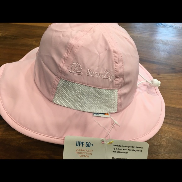SwimZip Wide Brim Sun Hat SPF 50+ - Pink - NWT - Picture 3 of 7